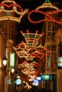 Shopping street at Christmas, Fuengirola, Spain.