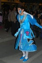 Man in Fancy Dress at the Three Kings Parade, La Cala de Mijas, Spain.