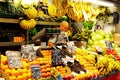 Indoor market fruit stall, Malaga, Spain. Royalty Free Stock Photo
