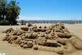 Large sand sculputure, Marbella, Spain. Royalty Free Stock Photo