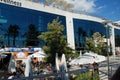 Cafe outside the Plaza del Mar shopping centre, Marbella, Spain.