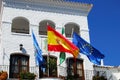 Nerja town hall and flags, Spain.