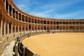 View inside the famous bullring built in 1785 and the oldest in Spain, Ronda, Spain.