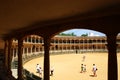 View from the seating area inside the famous bullring built in 1785 and the oldest in Spain, Ronda, Spain. Royalty Free Stock Photo