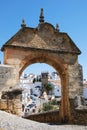 View through the Phillip V towards the old town, Ronda, Spain. Royalty Free Stock Photo