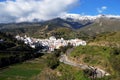White village in mountains, Sedella, Spain. Royalty Free Stock Photo