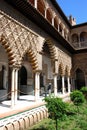 Doncellas Patio at the Castle of the Kings, Seville, Spain.