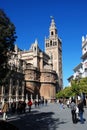 Cathedral and Giralda tower, Seville, Spain. Royalty Free Stock Photo