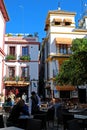 Cafe in the Plaza de Venerables, Seville, Spain.