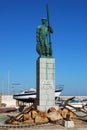 Fisherman statue in the harbour, Tarifa, Spain.