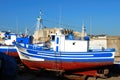 Fishing boat in dry dock, Tarifa, Spain.