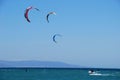 Kitesurfers at Cape Trafalgar, Spain.