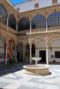 Inner Courtyard of the Town Hall housed in the Palacio de las Cadenas, Ubeda, Spain. Royalty Free Stock Photo