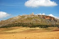 Wheat fields and castle, Teba, Spain. Royalty Free Stock Photo