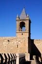 Castle tower and battlements, Antequera, Spain. Royalty Free Stock Photo