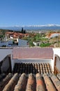 Town rooftops and mountains, Guadix, Spain. Royalty Free Stock Photo