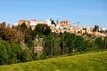 View of town with agricultural land in the foreground, Ronda, Spain. Royalty Free Stock Photo