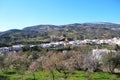 White village and almond trees, Cadiar Spain. Royalty Free Stock Photo