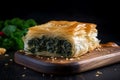 Spanakopita greek pastry dish. Generate Ai