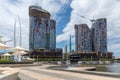 Spanda at Elizabeth Quay Western Australia with skyscrapers under construction as background