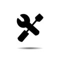 Spander and screw driver icon logo vector isolated Royalty Free Stock Photo
