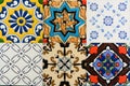 Spanich Moroccan style vintage ceramic tile