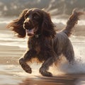 Spaniel in the water