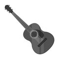 Spanish acoustic guitar icon in monochrome style isolated on white background. Spain country symbol stock vector Royalty Free Stock Photo