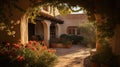 Spanish Adobe Style Courtyard Garden Entry