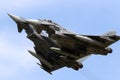 Spanish Air Force Eurofighter Typhoon fighter jets flying at Florennes Air Base, Belgium - June 15, 2017 Royalty Free Stock Photo