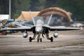 Spanish Air Force F/A-18 Hornet fighter jet taxiing to the runway at Mont-de-Marsan Airbase. France - May 17, 2019