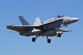 Spanish Air Force F-18 Hornet fighter jets on final for landing Royalty Free Stock Photo