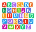 Spanish alphabet, in capital white letters on a colored background. Royalty Free Stock Photo