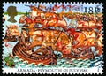 Spanish Armada in Plymouth UK Postage Stamp Royalty Free Stock Photo