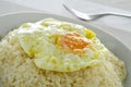 Spanish arroz a la cubana, a typical rice dish in Spain Royalty Free Stock Photo