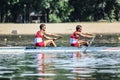 Spanish athletes on a World Rowing Cup Competition rowing