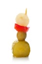 Spanish banderilla, skewer with pickles Royalty Free Stock Photo
