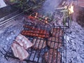 Spanish BBQ with meat and vegetables