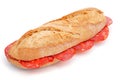 Spanish bocadillo de chorizo, a chorizo sandwich Royalty Free Stock Photo