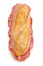 Spanish bocadillo de lomo embuchado, a sandwich with cold meats