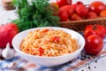 Spanish brown rice with tomatoes