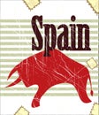 Spanish bull on grungy background