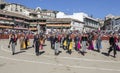 Spanish bullfighters at the paseillo or initial parade Royalty Free Stock Photo
