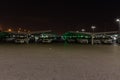 Spanish cabs parked in the cab parking lot at Adolfo Suarez Barajas airport