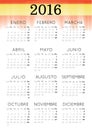 Spanish 2016 Calendar