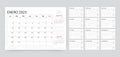 Spanish 2023 calendar. Planner template. Vector illustration. Table schedule grid