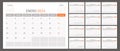 Spanish calendar planner 2024 vector, schedule month calender, organizer template. Week starts on Monday. Business personal page.