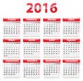 2016 Spanish calendar