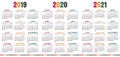 Spanish calendar 2019-2021