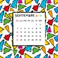 Spanish Calendar 2017 template.
